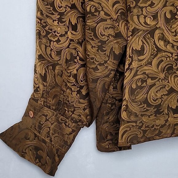 Vintage Levante Silk Shirt Size 10 - Picture 4 of 7